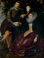 Selbstporträt mit Isabella Brandt, seiner ersten Frau, in der Geißblattlaube, ca. 1609